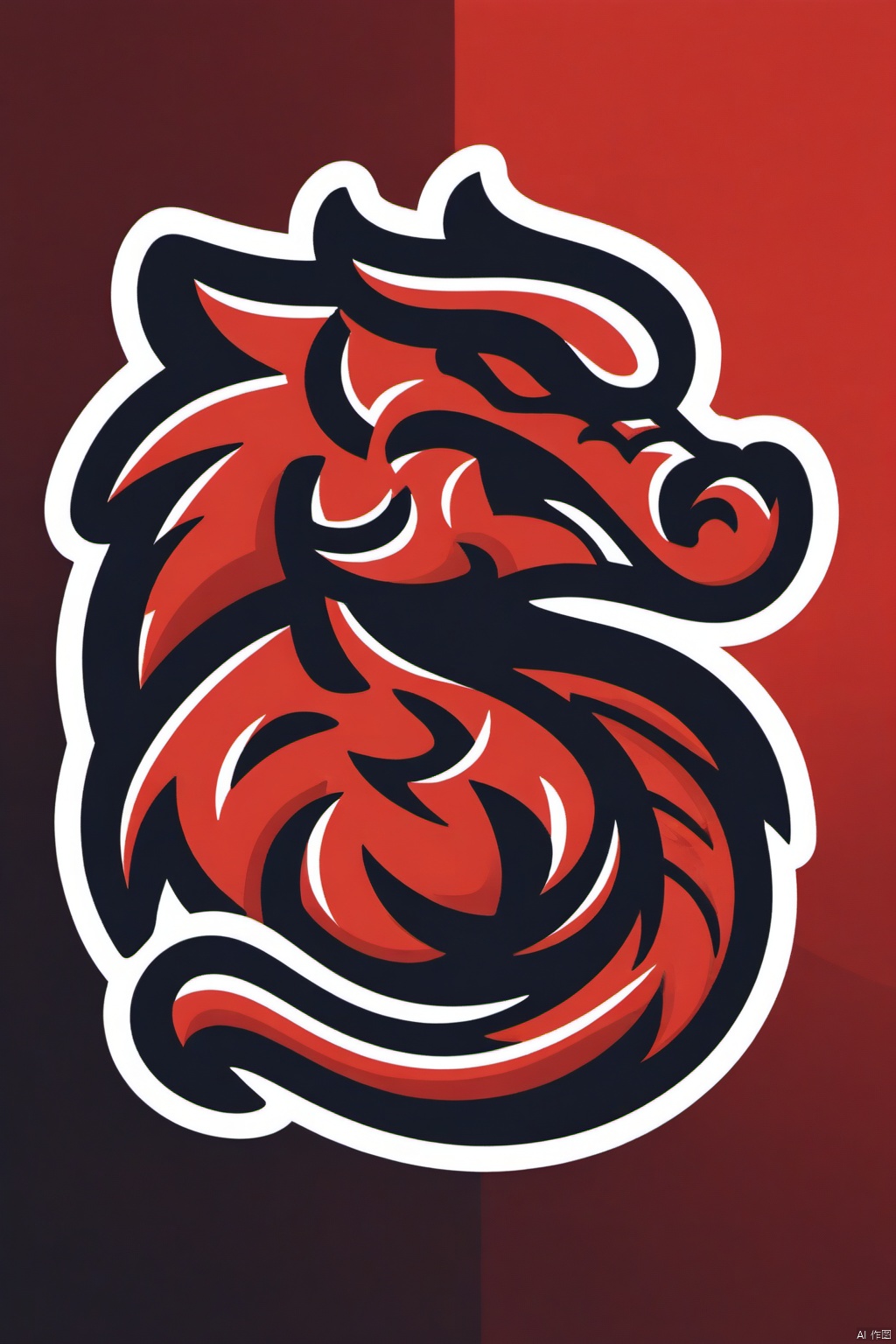 cartoon logo, chinese dragon