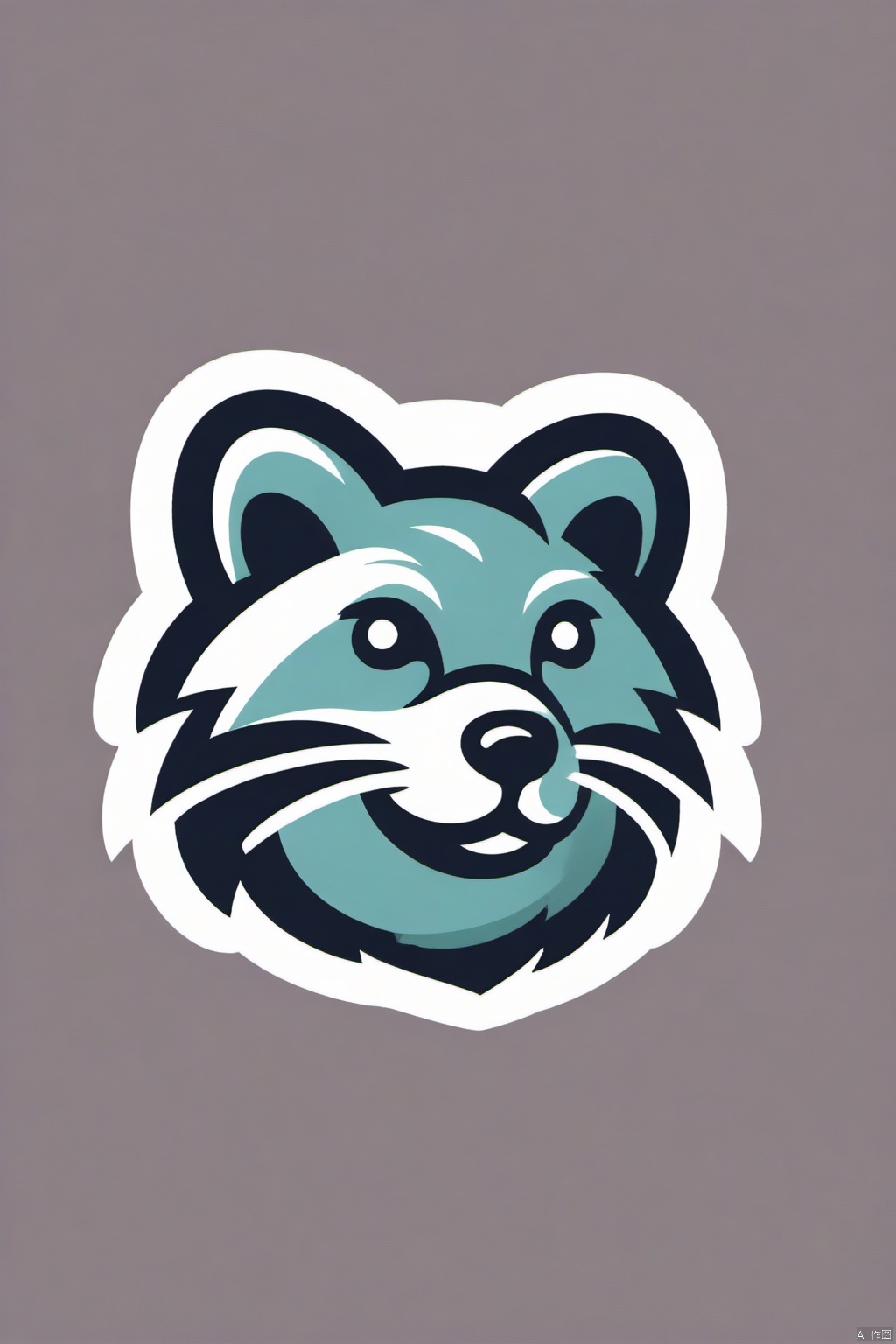 cartoon logo, fluffy cute animal