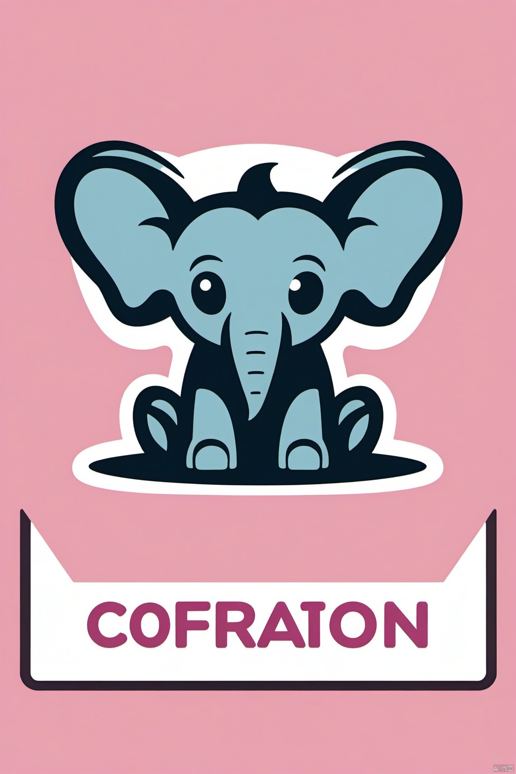 cartoon logo, A cute little elephant 