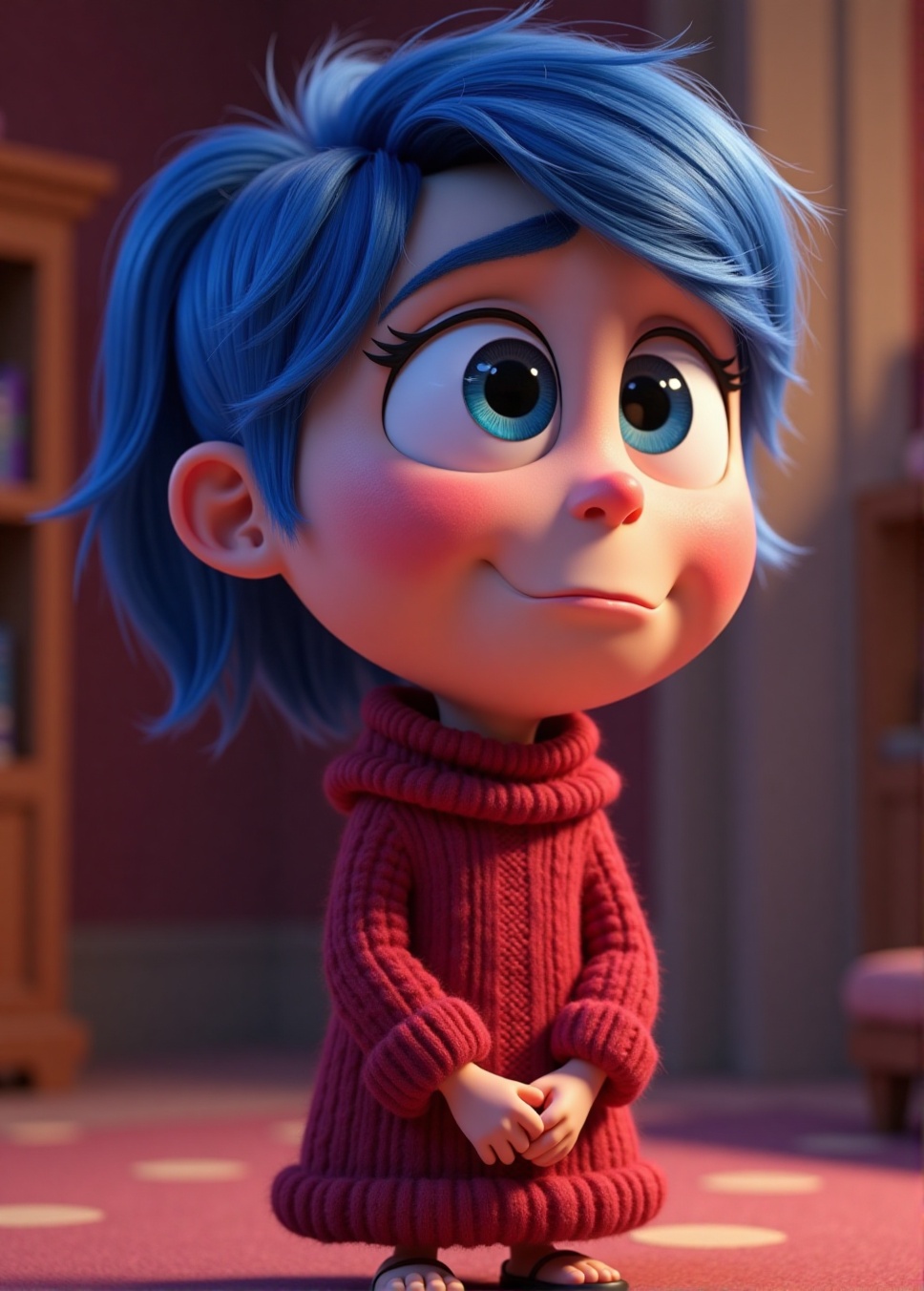 a Pixar-inspired art style,  Sadness (Inside Out). Sadness holds core memories in Inside Out. (Image credit: Disney). Wear...