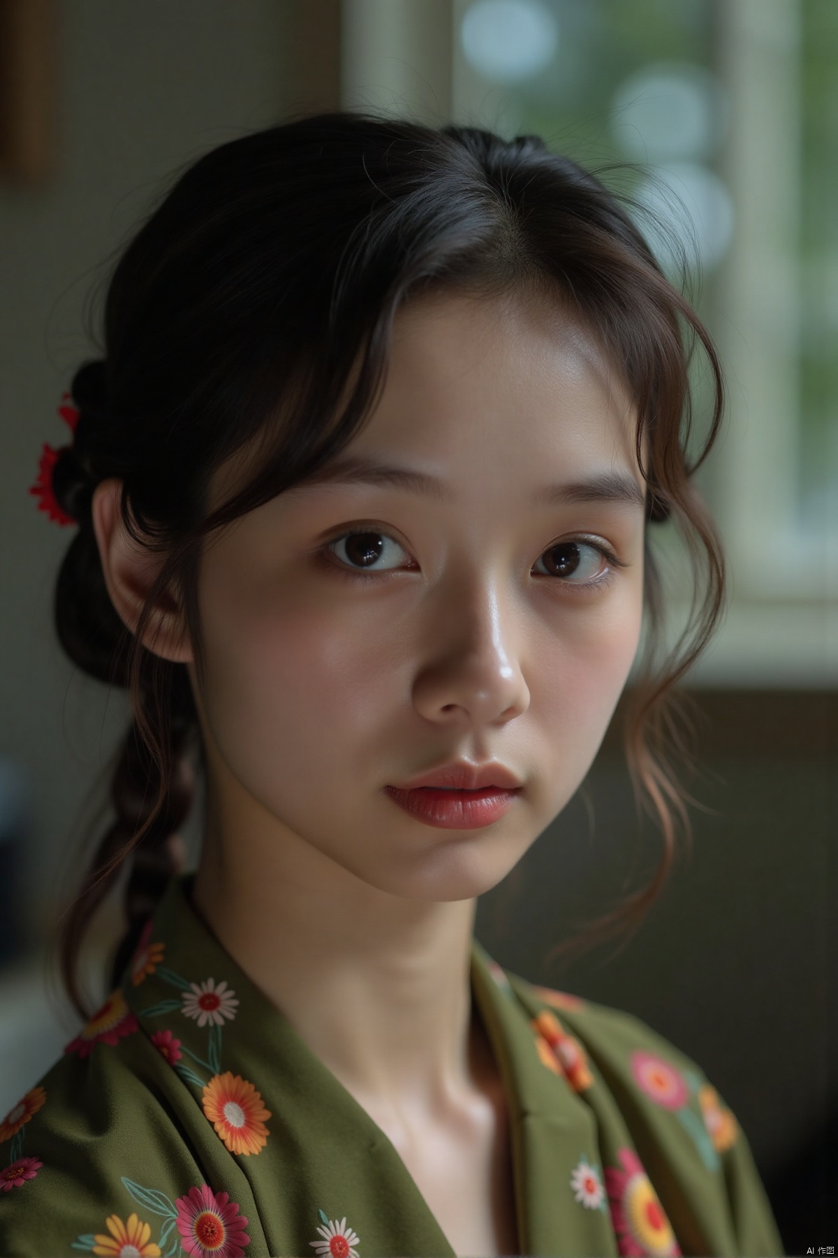 Cinematic,portrait,Kodak 5207 65mm flim,Shot by Arri Alexa 65 IMAX, Ultra photoreal, Insane Details,32K,Realistic,beauty,hime cut