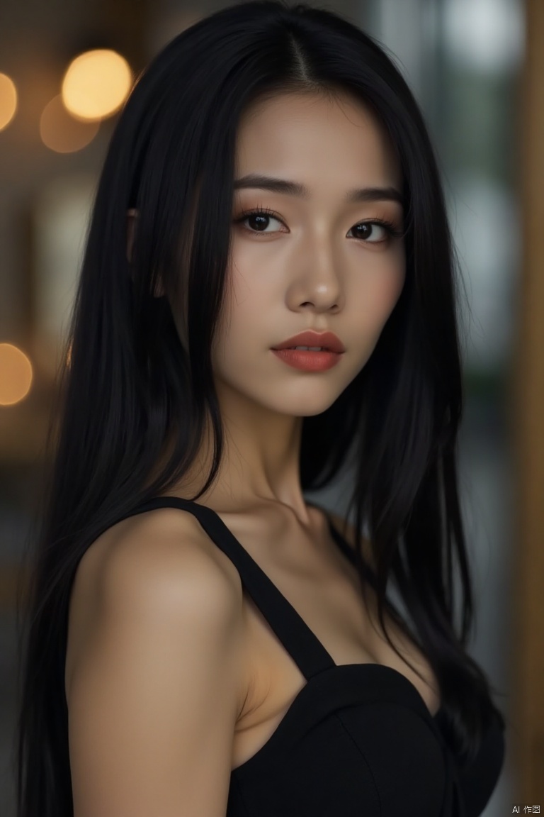 (black stockings,beautiful woman),(best quality,4k,8k,highres,masterpiece:1.2),ultra-detailed,(realistic,photorealistic,photo-realistic:1.37),long black hair,beautiful detailed eyes,beautiful detailed lips,extremely detailed face,long eyelashes,slim figure,elegant dress,confident pose,soft lighting,indoor setting,modern interior,shadows,contrasting colors,subtle makeup,smooth skin,high fashion,alluring,attractive,professional photography,sharp focus,physically-based rendering,vivid colors,bokeh