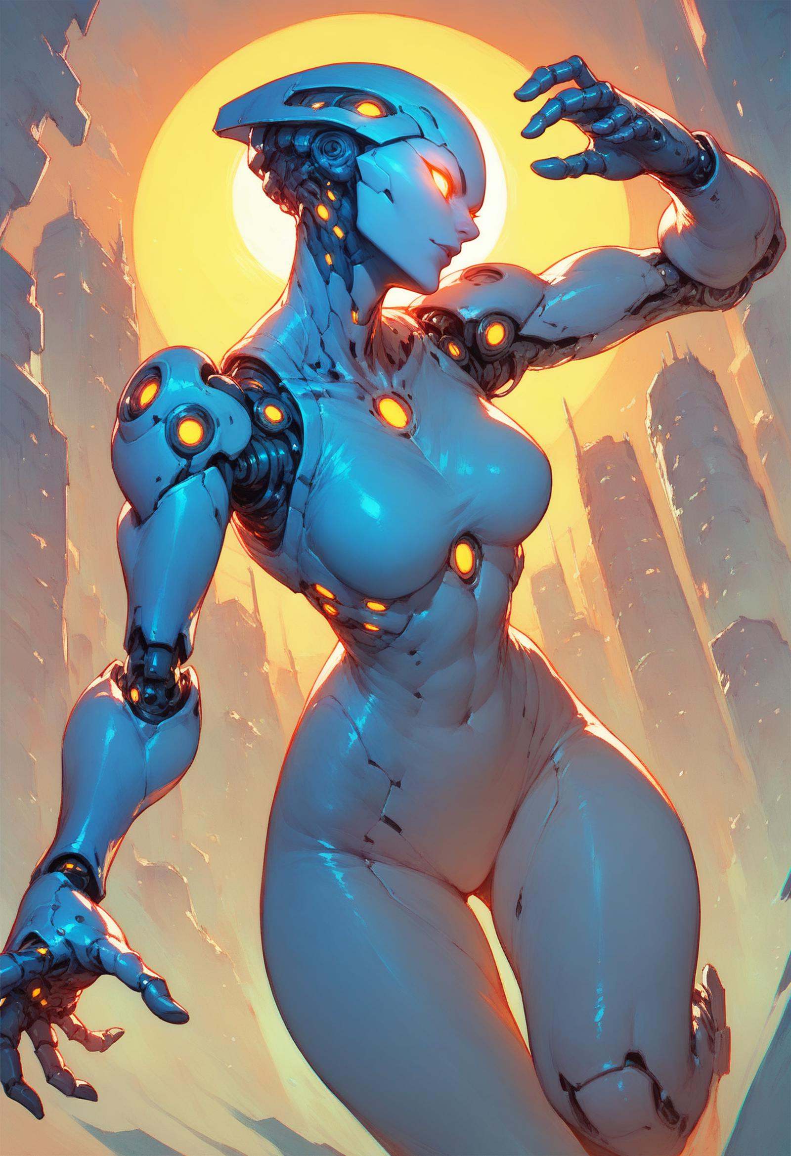 score_7_up,  cyborg girl,  glowing eyes on Tensor.Art