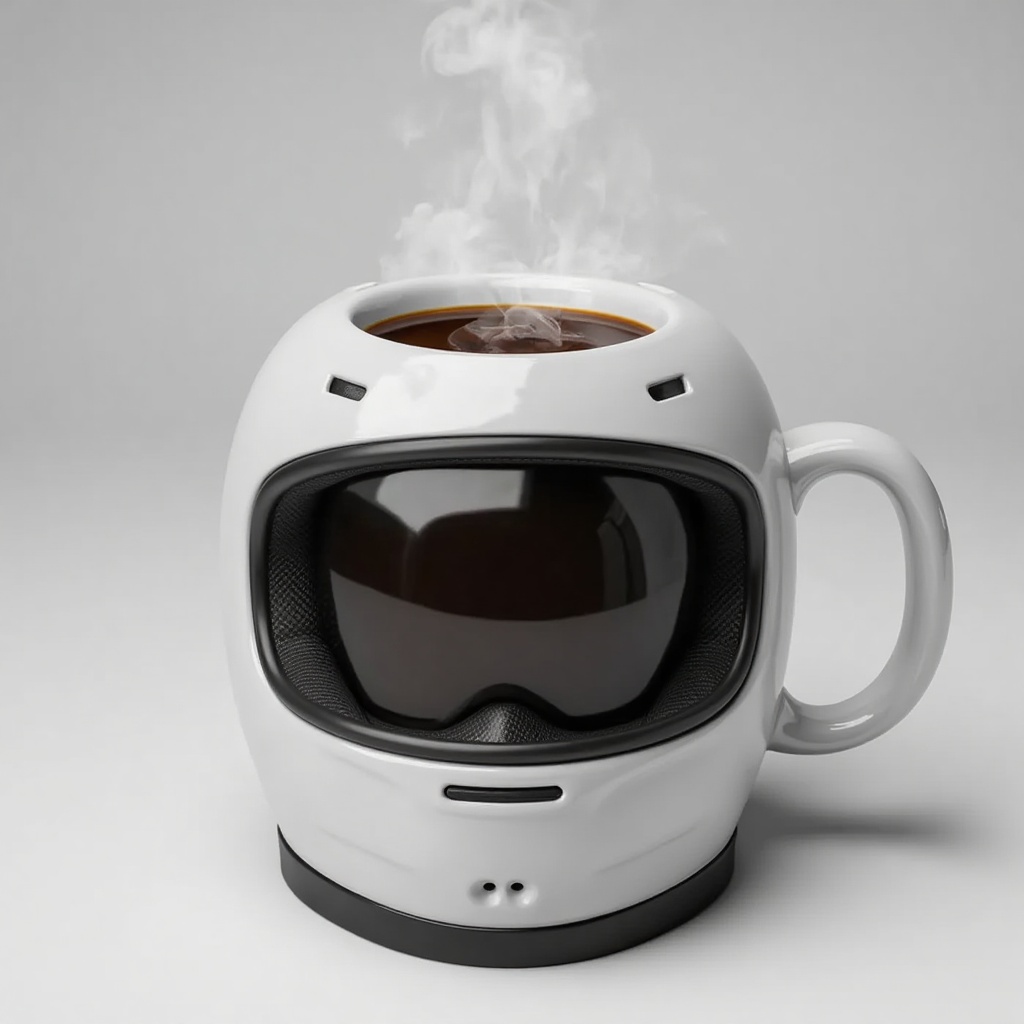 custom_mug,  A helmet mug,  contain coffee with steams on Tensor.Art