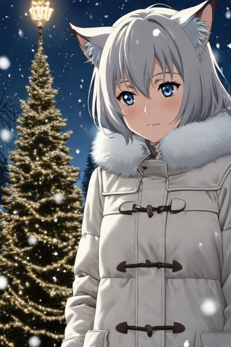 In anime style,  Close-up,  Lynx girl on Tensor.Art