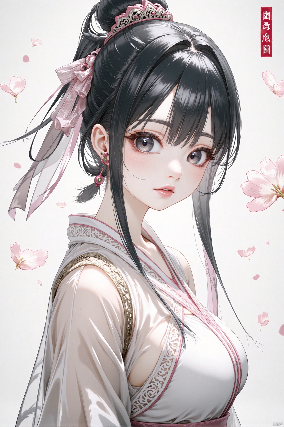  guofeng,illustration,1girl,((close up)),best quality,highly detailed,best quality,masterpiece,an extremely delicate and beautiful,extremely detailed,8k wallpaper,Amazing,finely detail,best quality,official art,extremely detailed CG unity 8k wallpaper,,minimalism, traditional chinese ink painting