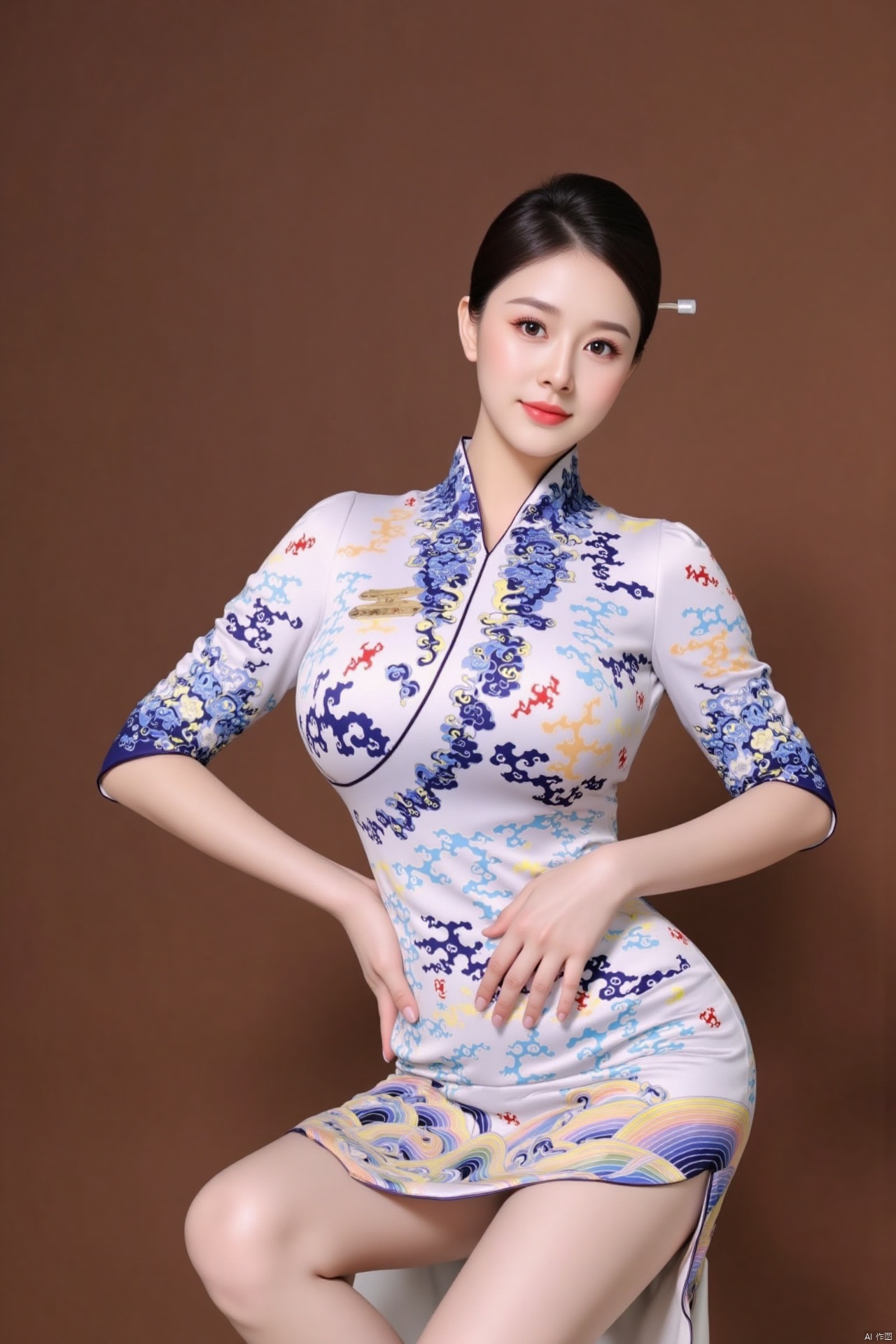 masterpiece,(best quality),official art, (1girl), (solo), ((looking_at_viewer)),(huge breasts:2.89),(full breasts:1.99),Xnanhangqipao,Xhanfu,Xtanghanfu,Xzihanfu,Xqipao,Xzhanguopao