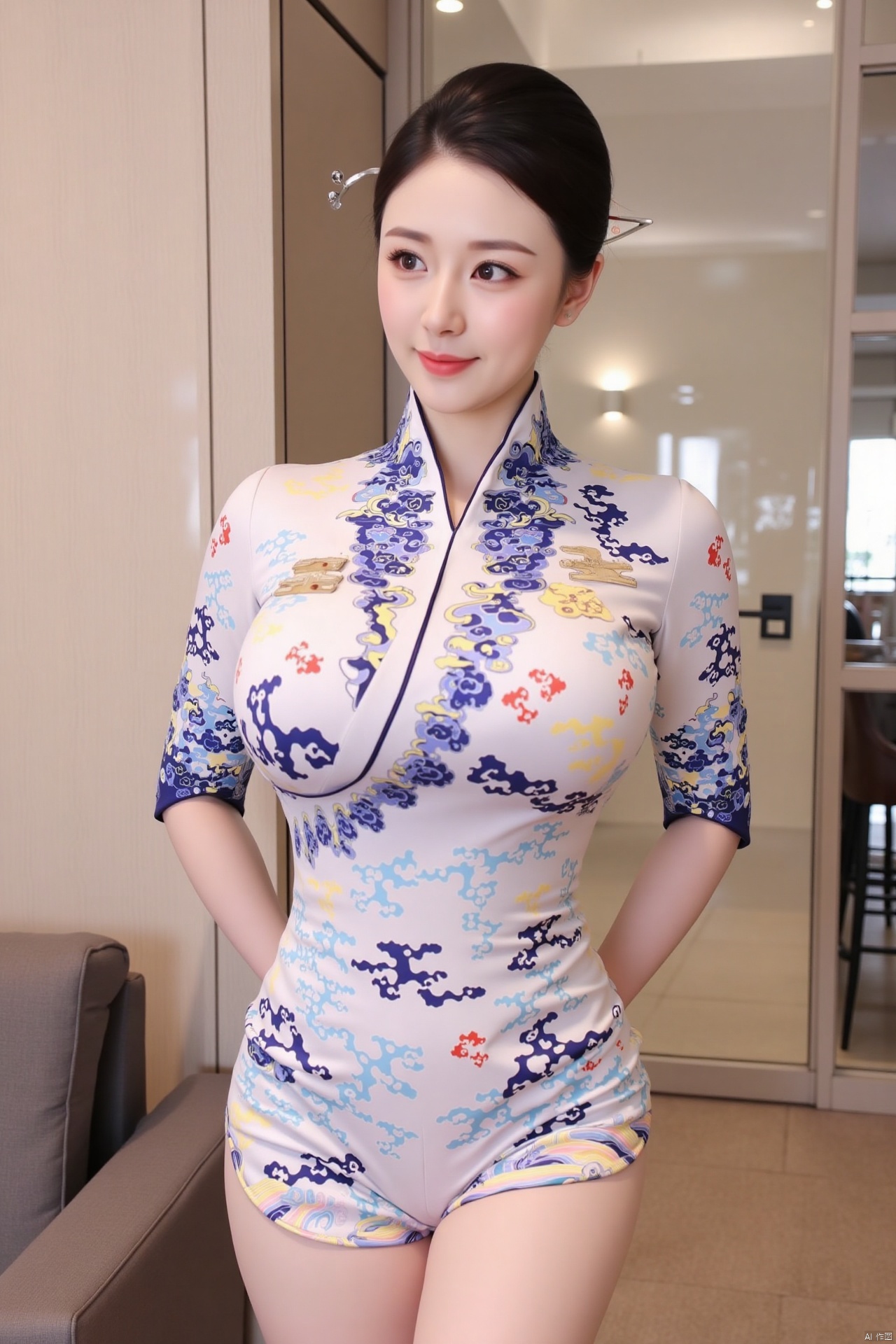 masterpiece,(best quality),official art, (1girl), (solo), ((looking_at_viewer)),(huge breasts:2.89),(full breasts:1.99),Xnanhangqipao,Xhanfu,Xtanghanfu,Xzihanfu,Xqipao,Xzhanguopao