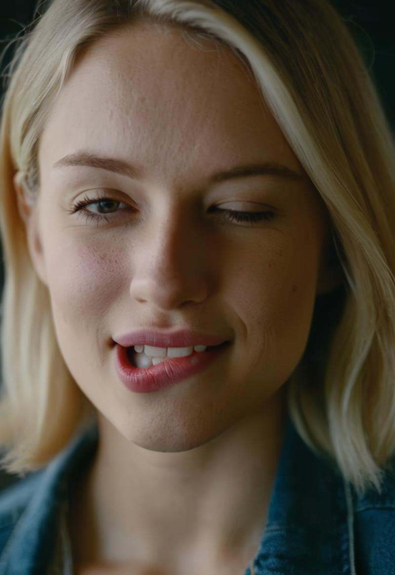 portrait photo of an 20 years old european blonde haired woman and ,  enjoying live, on Tensor.Art