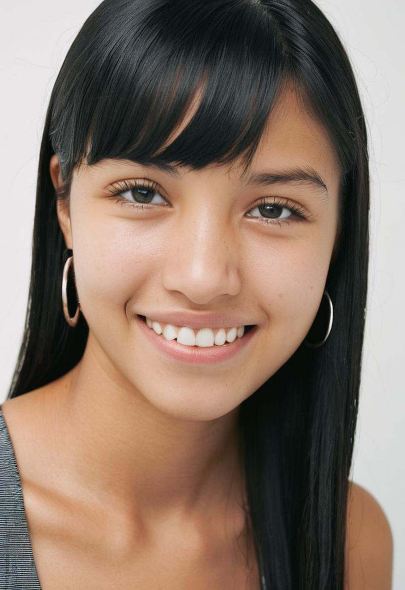 portrait photo of a 20yo young woman with black hair \(winks with one eye at viewer\),  \(biting on own lips\) on Tensor.Art