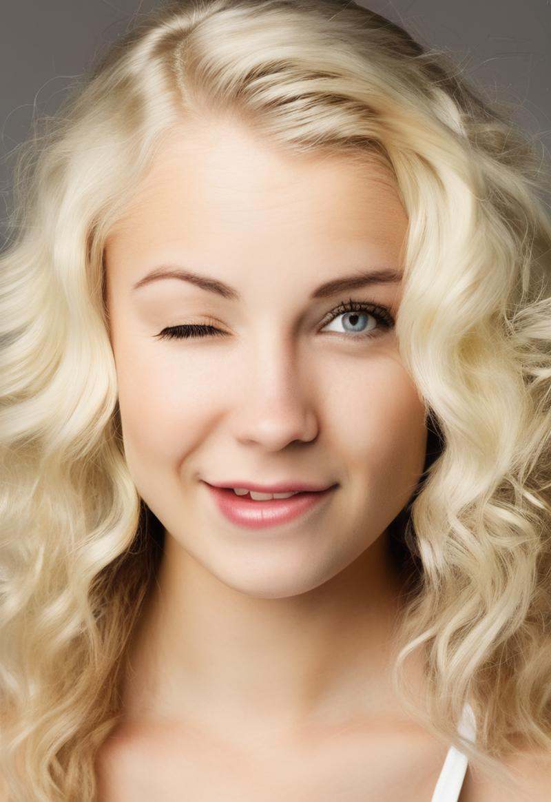 photo of a 20yo woman with blond hair \(winks with one eye at viewer\) on Tensor.Art