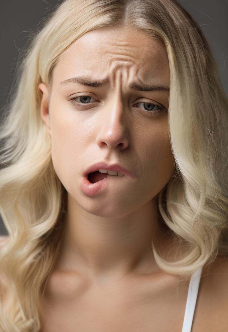 photo of a 20yo woman with blond hair \(biting on own lips\) on Tensor.Art