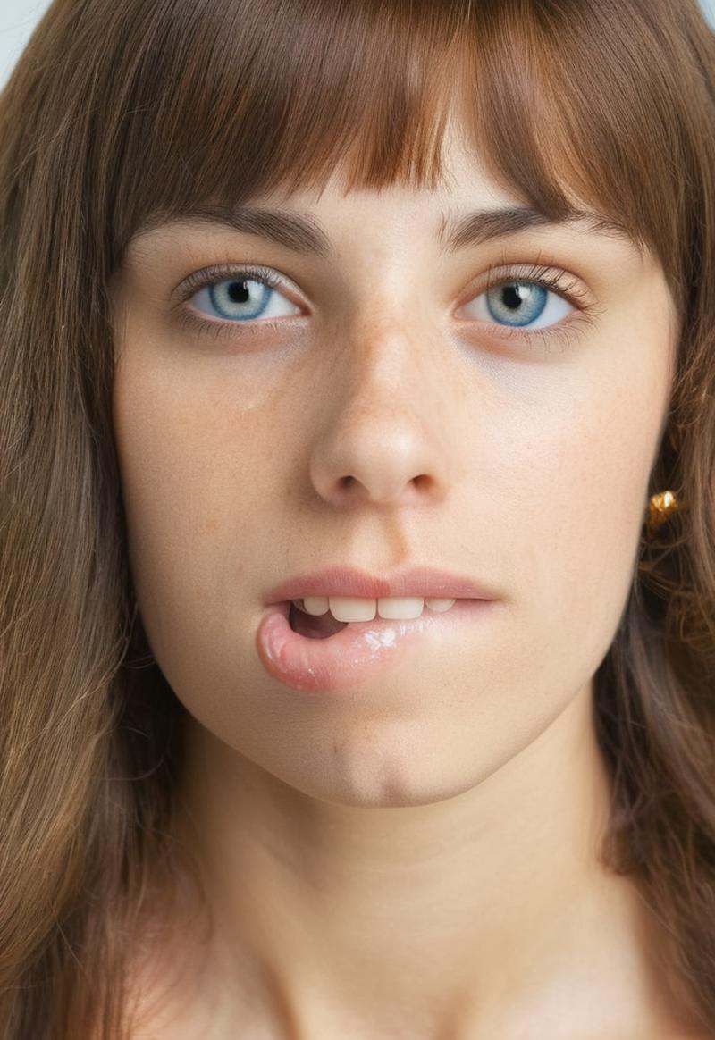 portrait photography of a 20yo woman \(biting on own lips\) on Tensor.Art