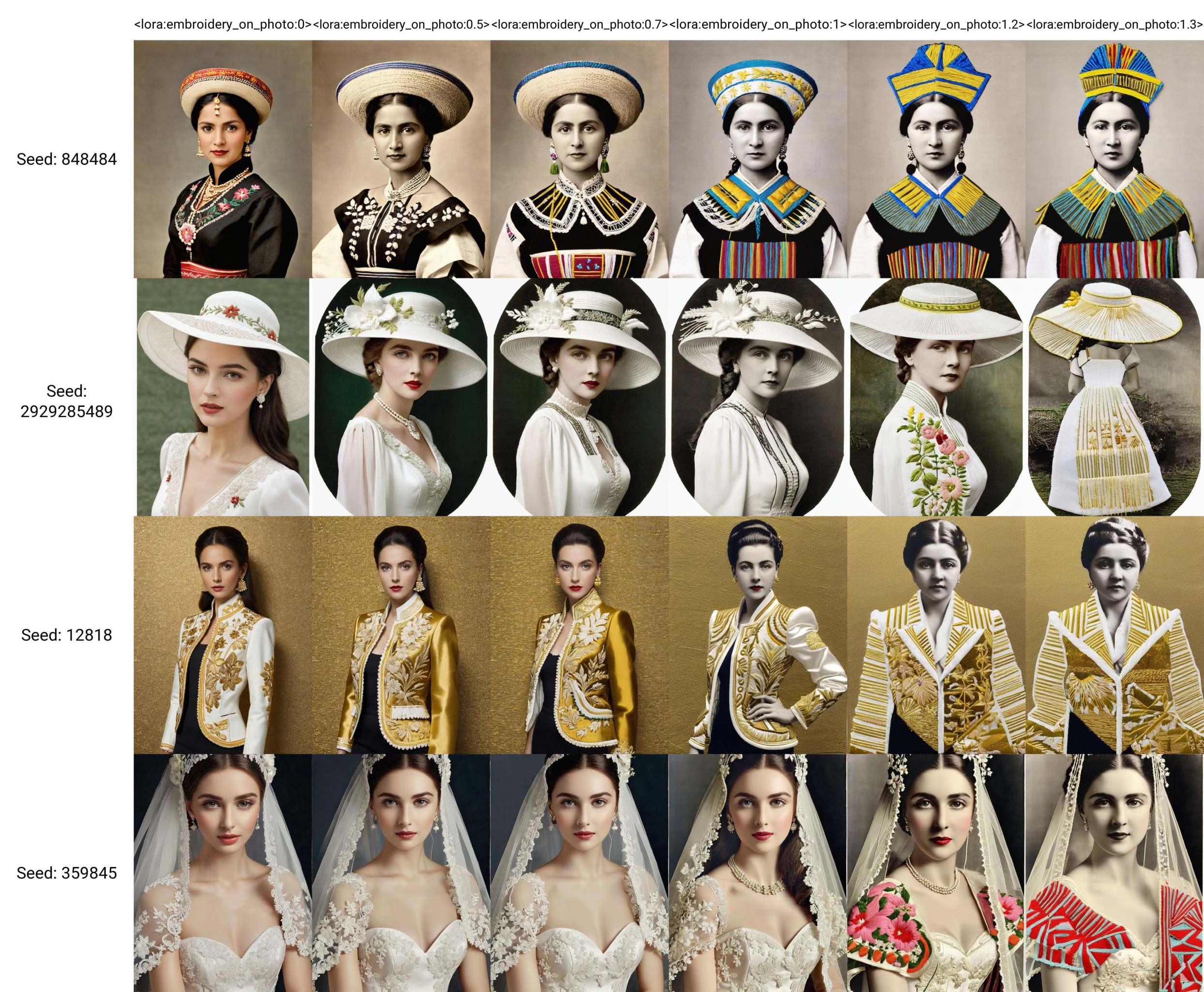 a woman in a traditional dress and hat ,  embroidery_on_photo : 1.4 on Tensor.Art