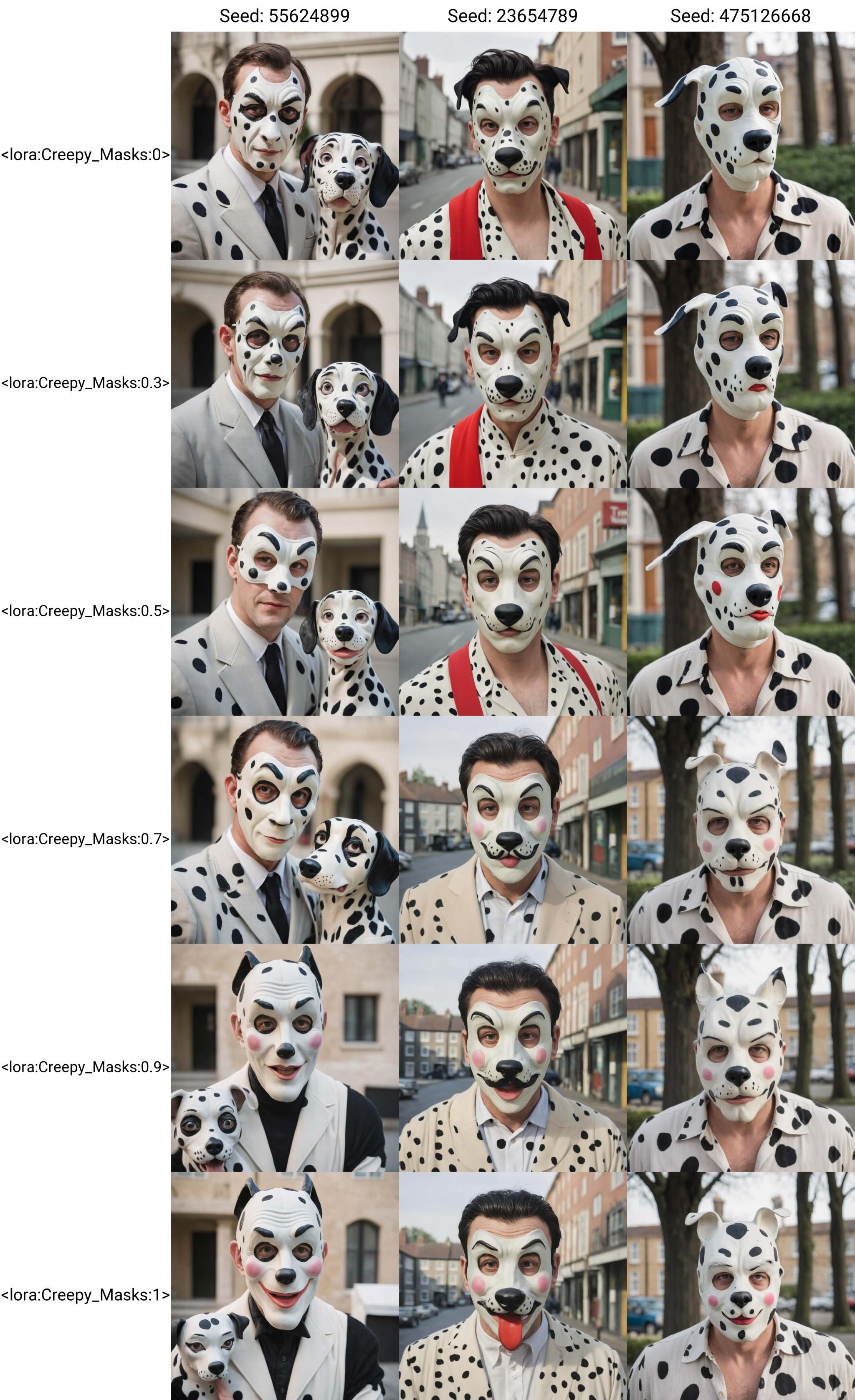 a man with 101 Dalmatians (Pongo and Perdita) mask,  ,  male focus on Tensor.Art