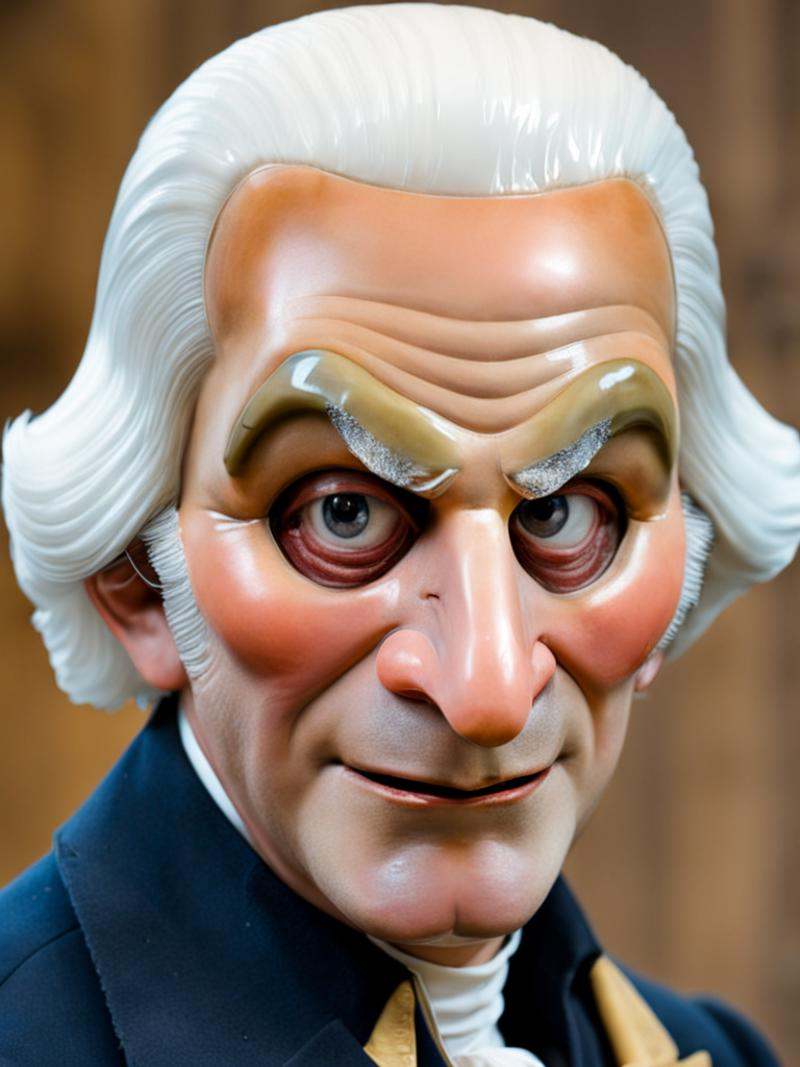 a man with a creepy mask of George washington on Tensor.Art