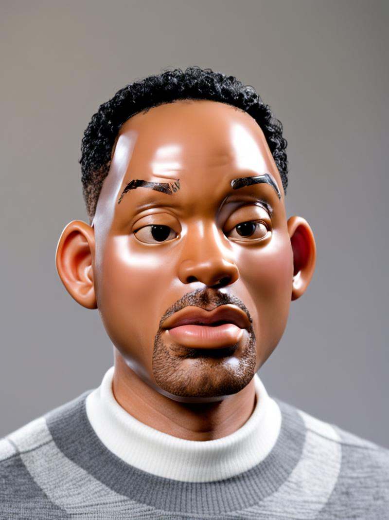 a man with a silicon mask of Will smith on Tensor.Art