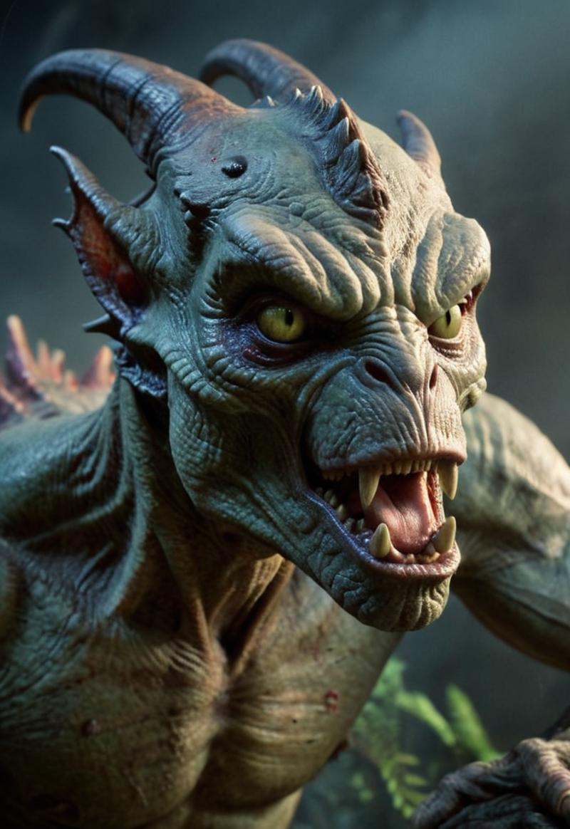 close up photo of creature (demon,  Dinosaurs,  alien) on Tensor.Art