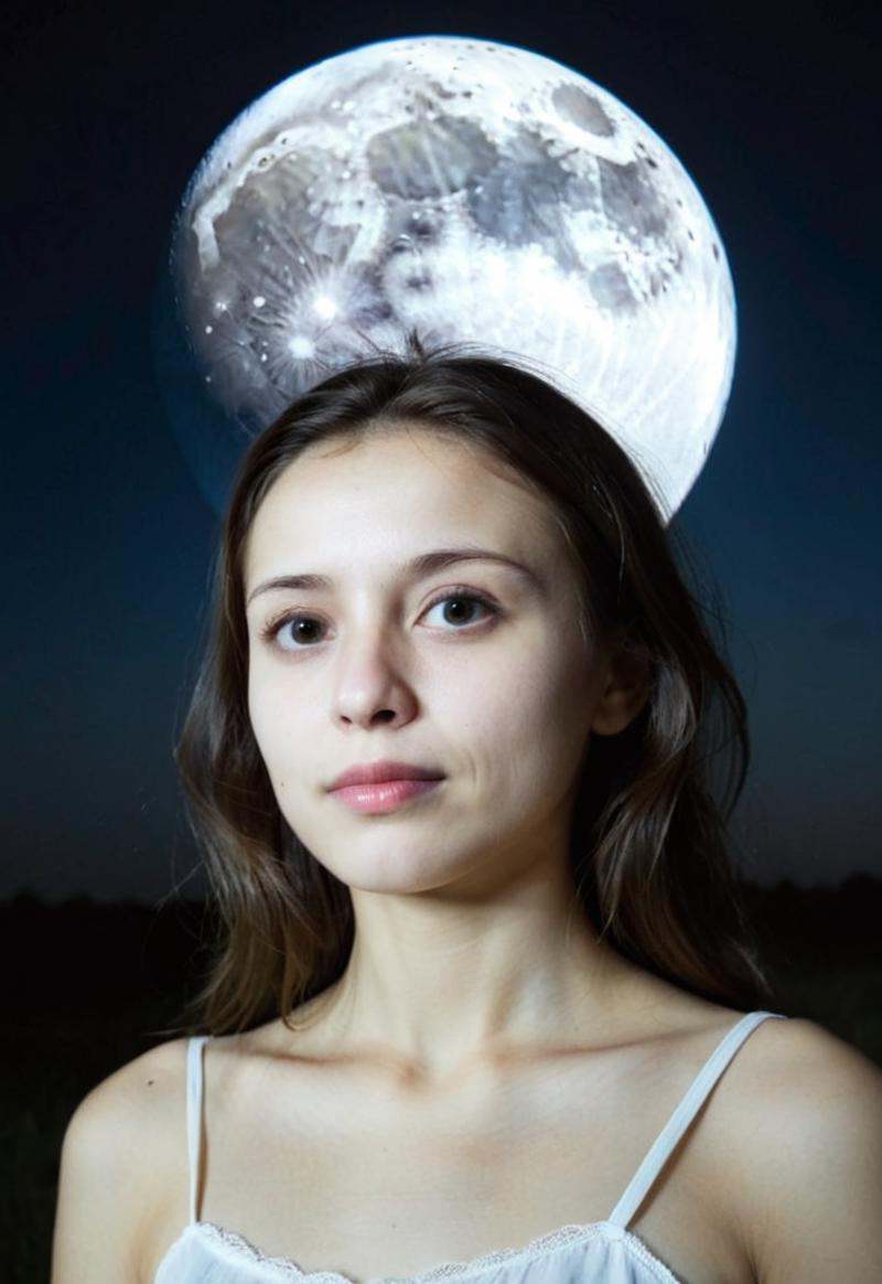 close up portrait of a young woman,  at night,  Satisfied mood on Tensor.Art
