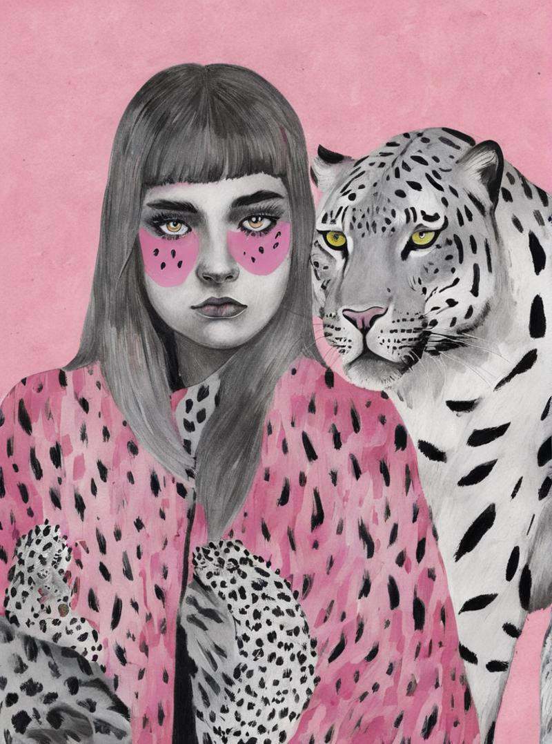 feminist art ,  1girl,  animal print on Tensor.Art