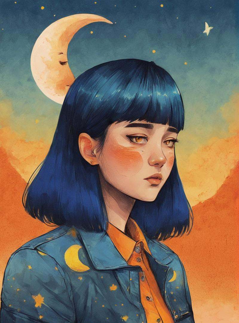 1girl,  bangs,  black jacket on Tensor.Art