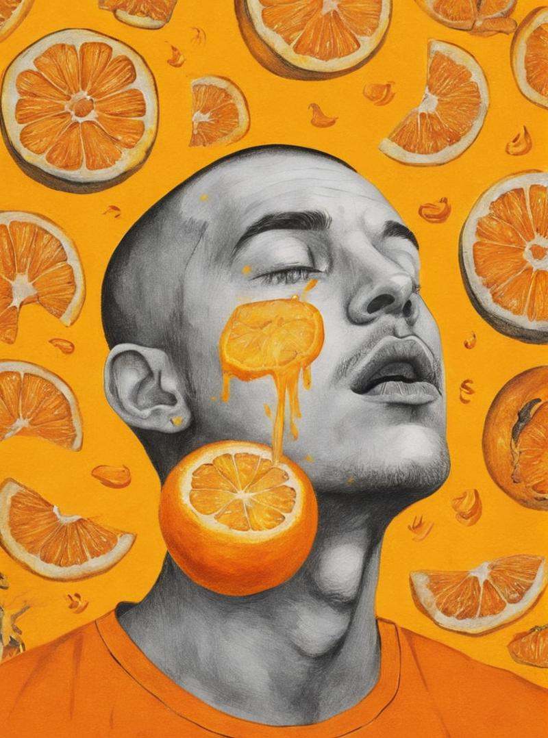 closed eyes,  food,  male focus on Tensor.Art