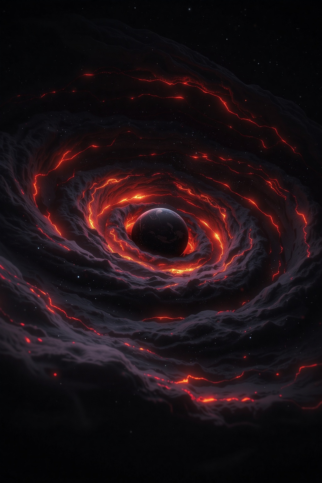FuturEvoLab_Red,  A breathtaking cosmic scene featuring a massive swirling galactic vortex in space. The vortex is surroun...