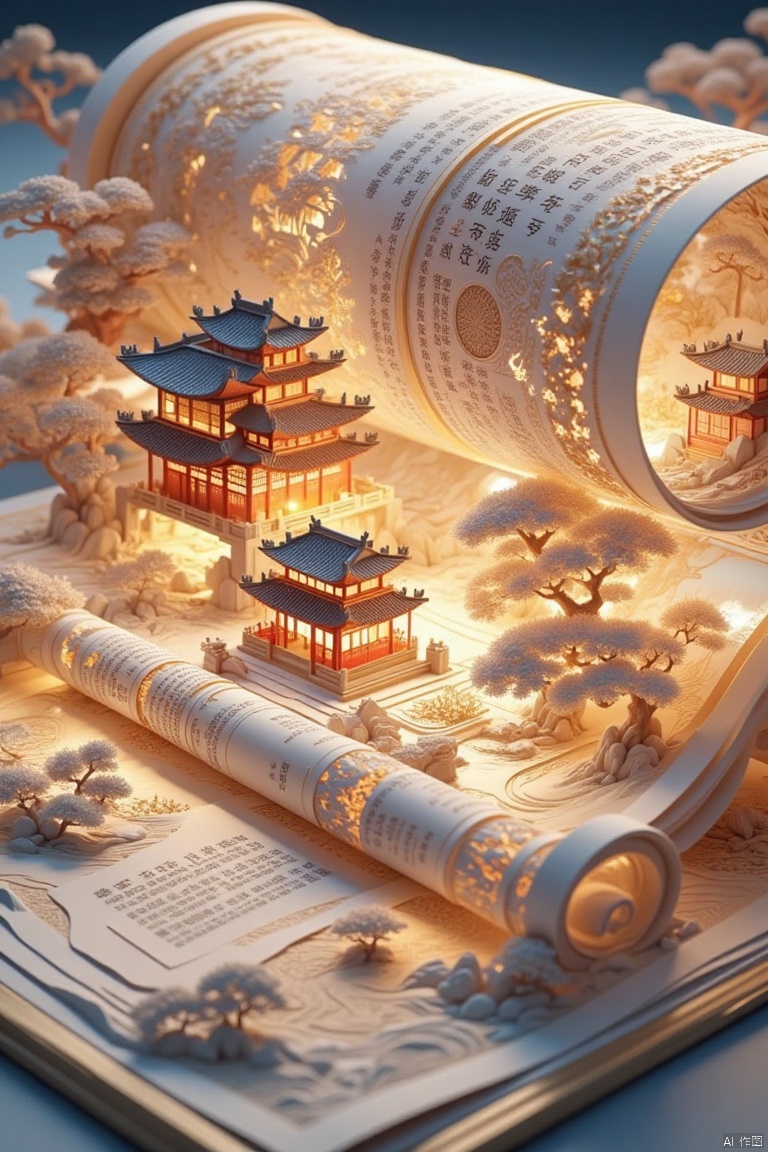 NYSS,NYZG,Chinese architecture,Chinese character,
a close-up view of a Chinese temple is seen on a page of a book. The temple is adorned with intricate carvings adding a touch of beauty to the scene. The background is a muted blue creating a stark contrast to the temple's architecture.