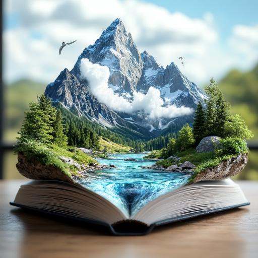 The image is a digitally created artwork,  a crystal-clear,  digitally manipulated photograph that combines a real on Tens...