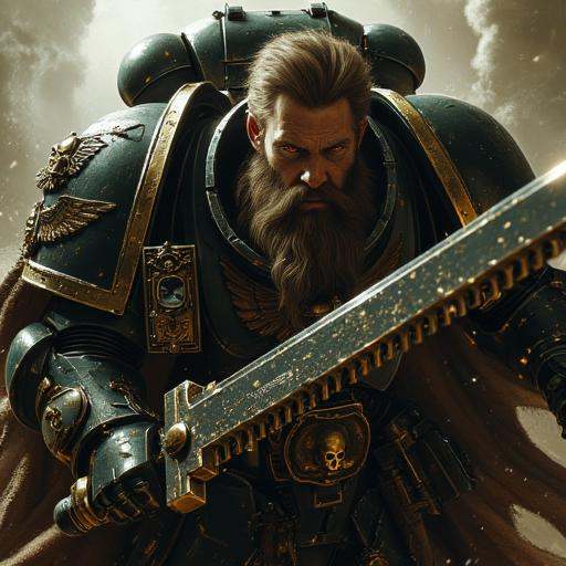 warhammer 40k,  beard,  weapon on Tensor.Art
