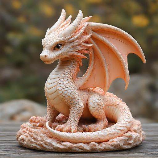 intricately crafted dragon statue. The dragon is depicted in a stylized,  thighhighs This image is a high-resolution photo...
