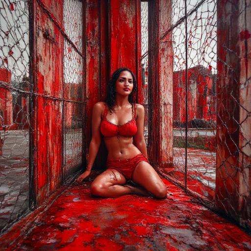 red theme,  pillar,  looking at viewer on Tensor.Art