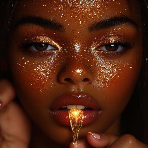 eyelashes,  orange theme,  fingernails on Tensor.Art