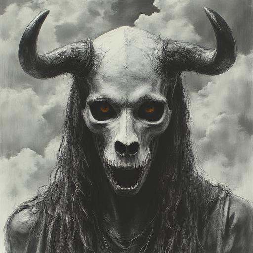 portrait,  long hair,  horns on Tensor.Art