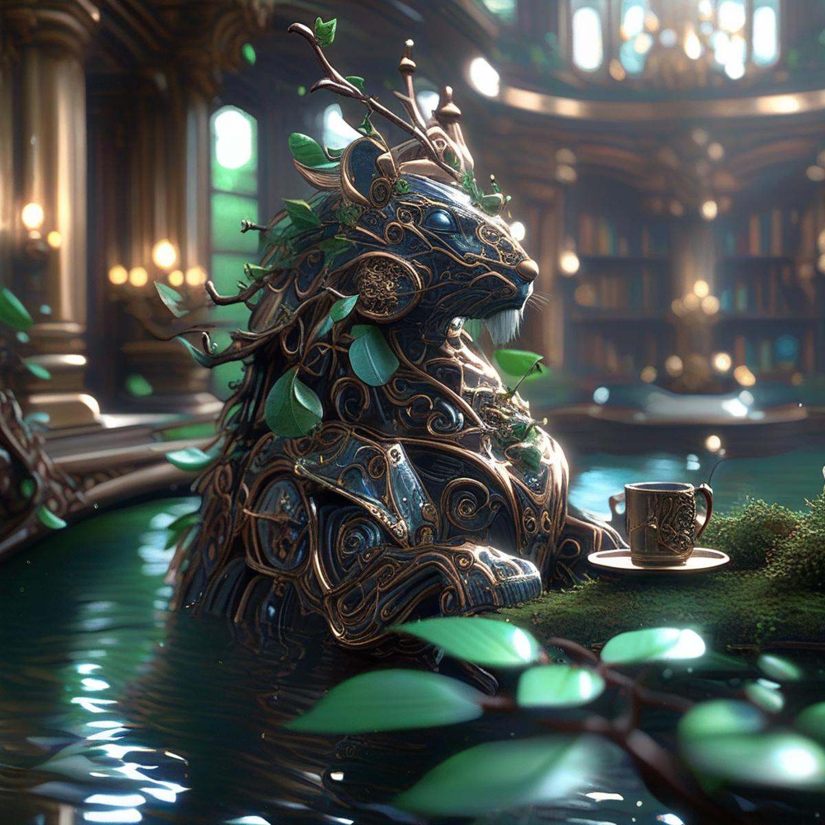 water,  chandelier,  armor on Tensor.Art