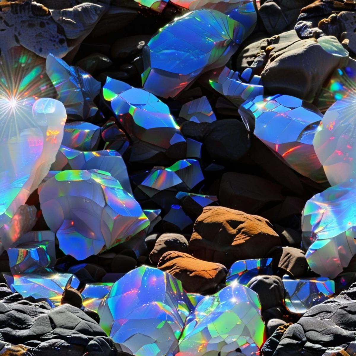 iridescent rocks on Tensor.Art