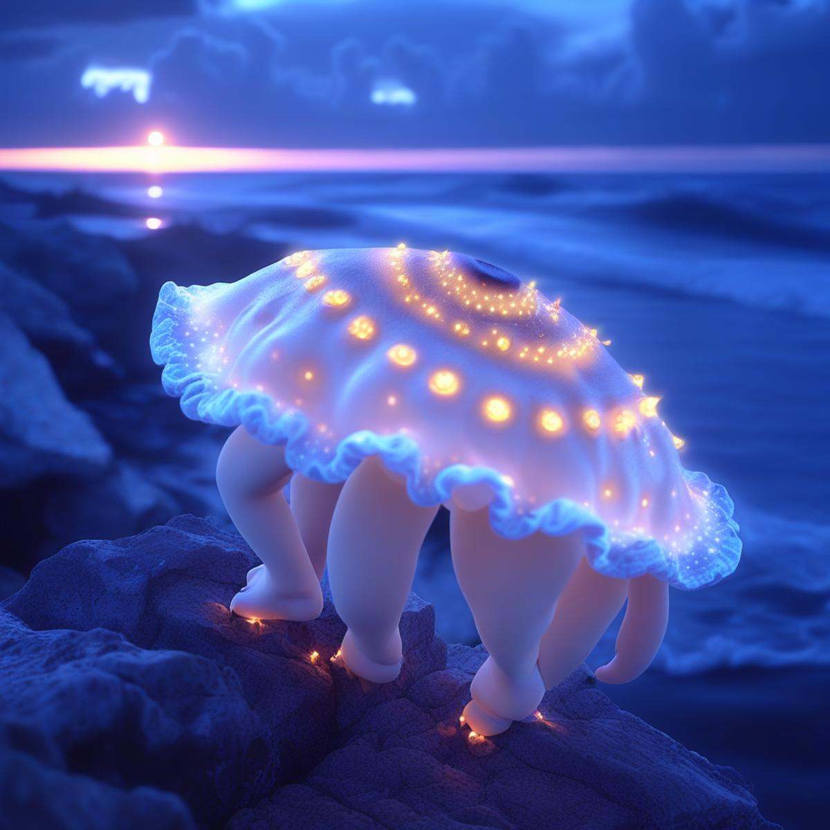 closed eyes,  glowing,  mushroom on Tensor.Art