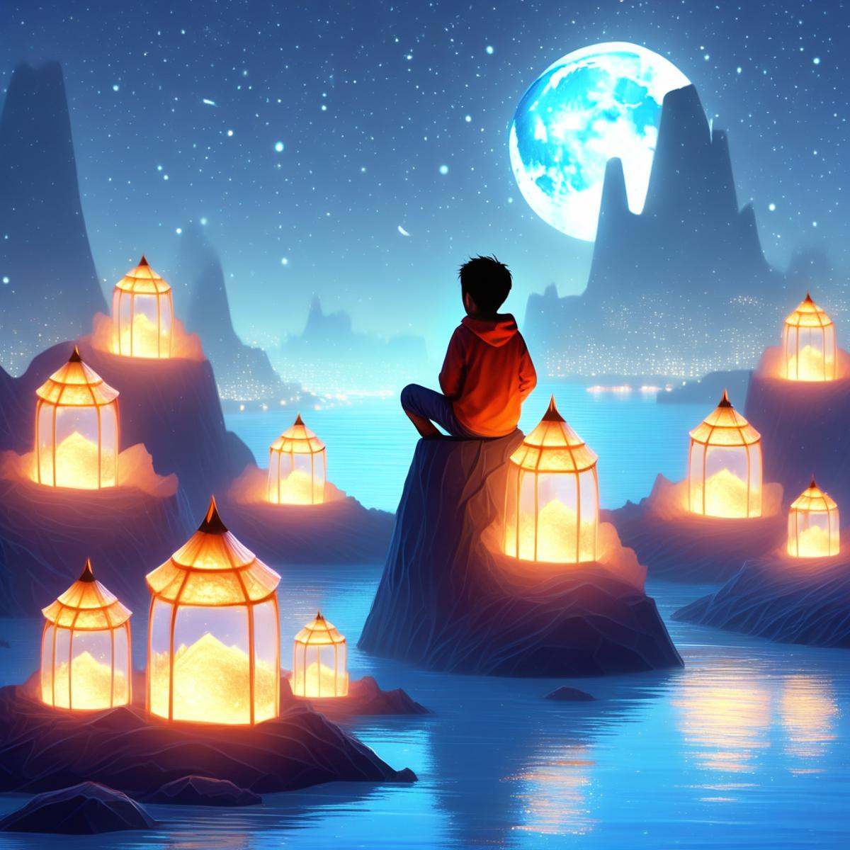 lantern,  skyscraper,  outdoors on Tensor.Art