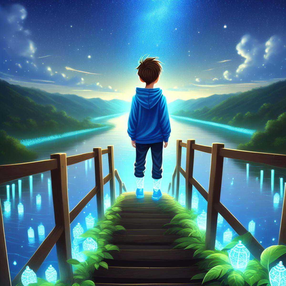 pants,  river,  1boy on Tensor.Art