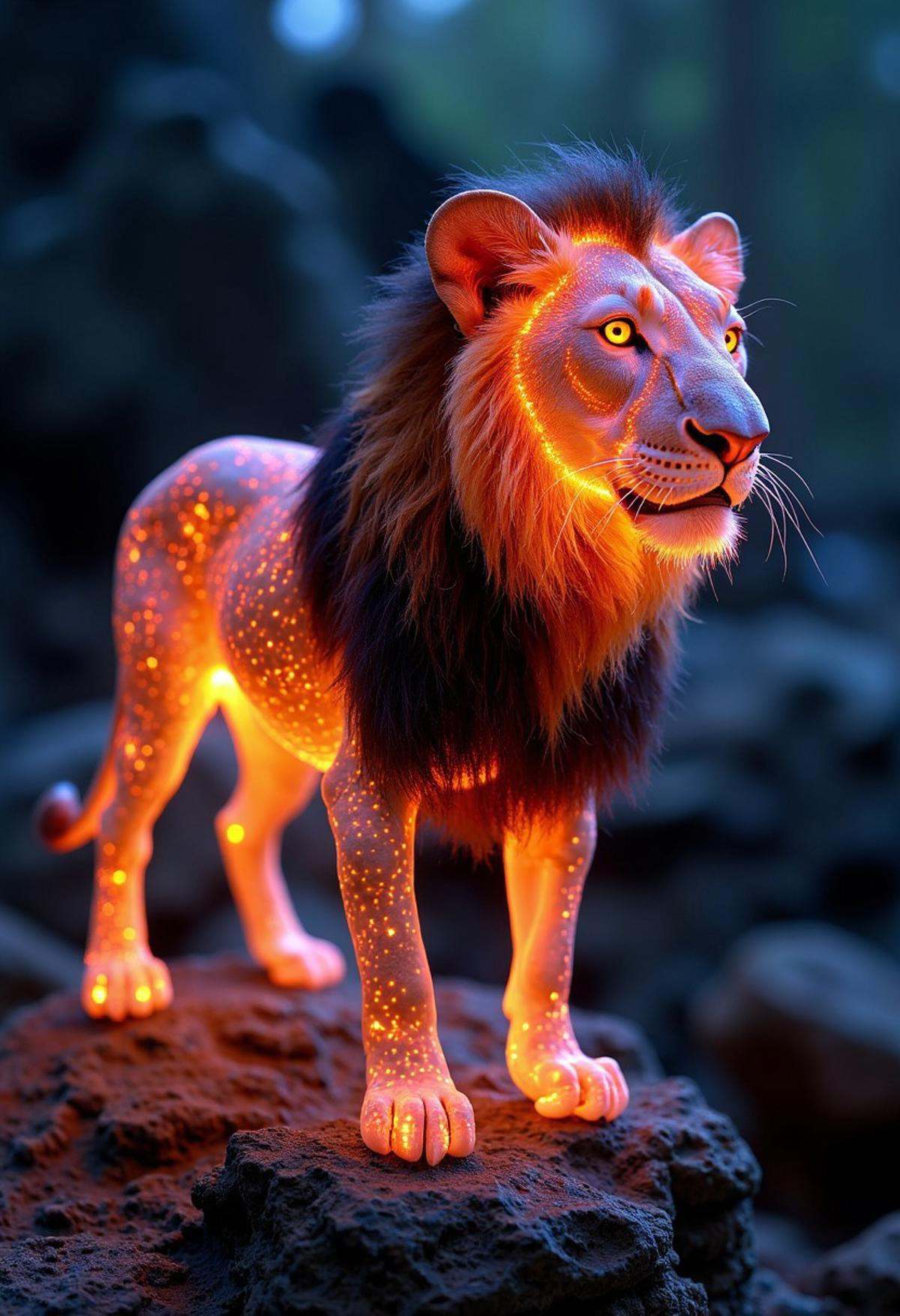 Bioluminescent lion on Tensor.Art