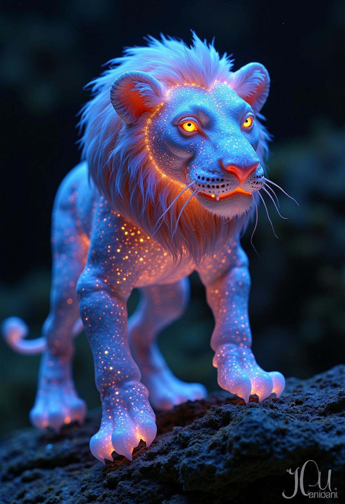 Bioluminescent lion on Tensor.Art