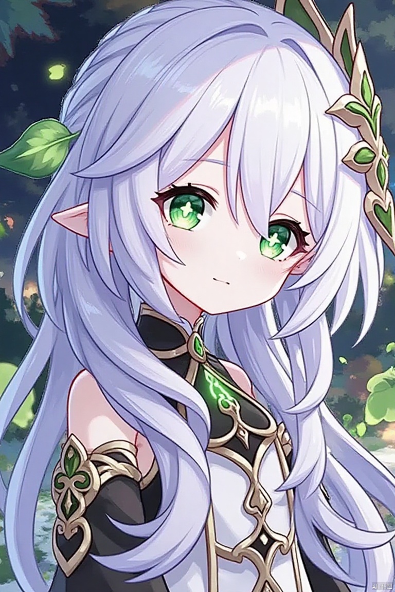 A girl, alone, white hair,nxd,