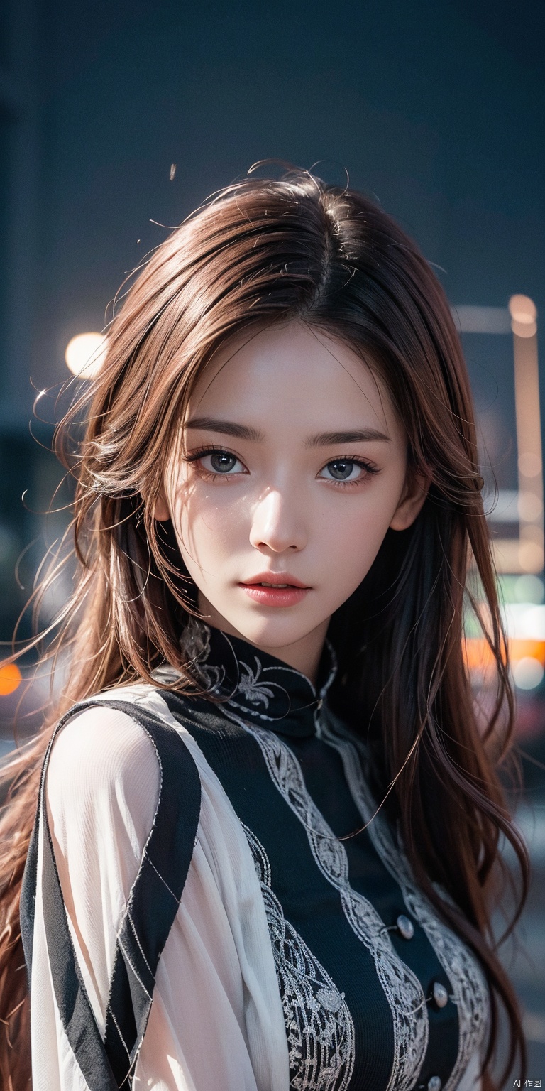 (masterpiece, best quality, ultra-detailed, highres, best illustration),1girl, solo,(male focus:0.8), transgender male, red hair, green hair, heterochromia, purple eyes, two tone hair, ,side lighting, lustrous skin,(shine), (shiny skin, cetlic elements, norse heritage), ray tracing, shirt, wind swept hair, detailed hair, detailed face, ,depth_of_field,very detailed background,extreme light and shadow,(detailed eyes) , perfect anatomy, (zentangle, mandala, tangle, entangle), dynamic angle, wide shot, upper body, city scape, extreme light and shadow, night sky, eluosi, linzhiling