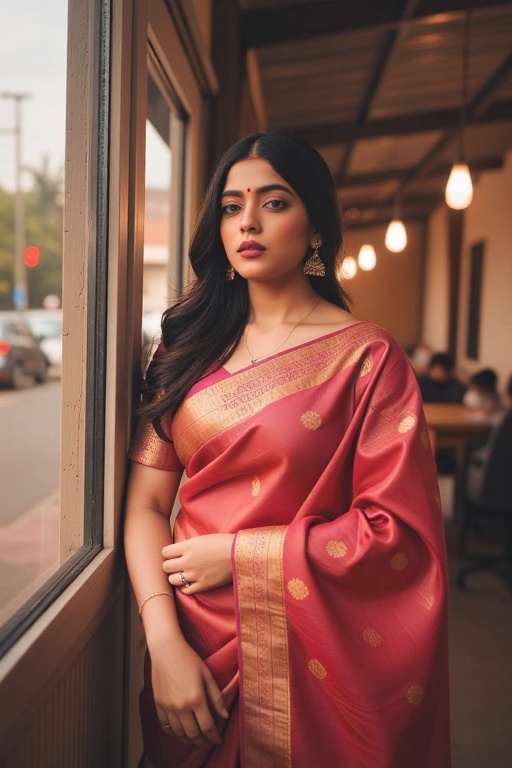 beautiful indian lady in saree on Tensor.Art