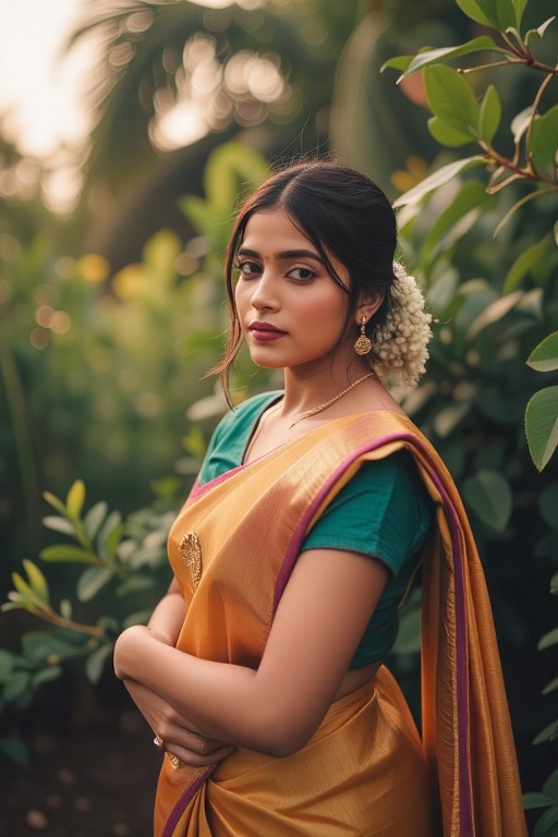 beautiful indian lady in saree on Tensor.Art