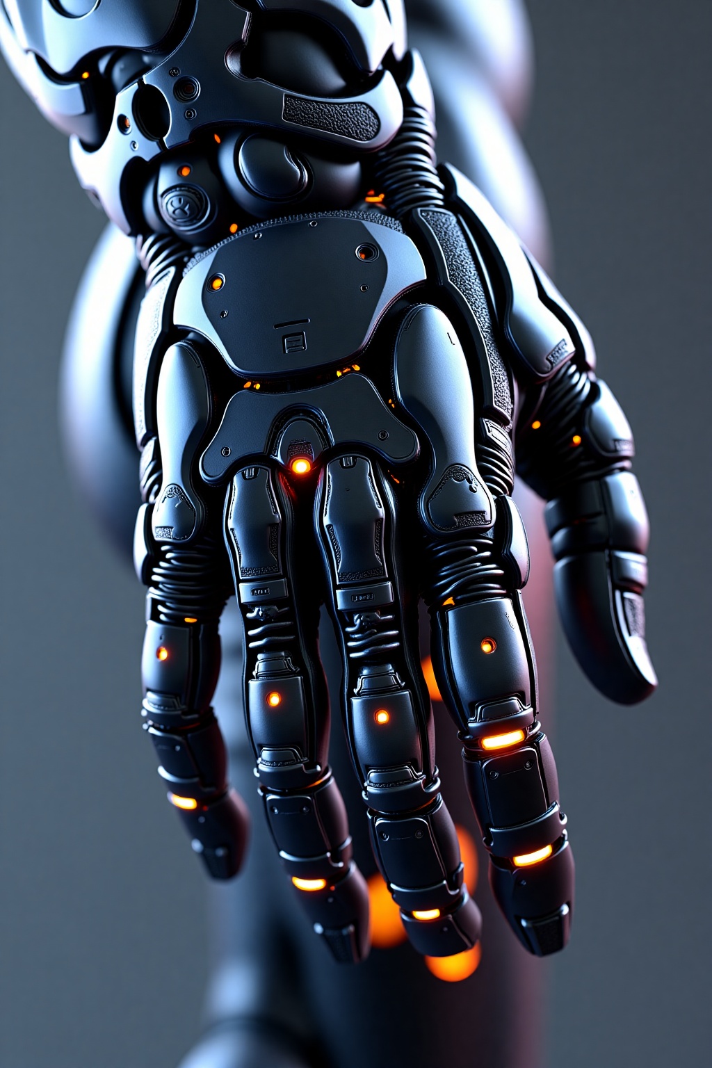 design a close_up of mecha surface with intricate wired and limb joint. Adv.phongshading on Tensor.Art