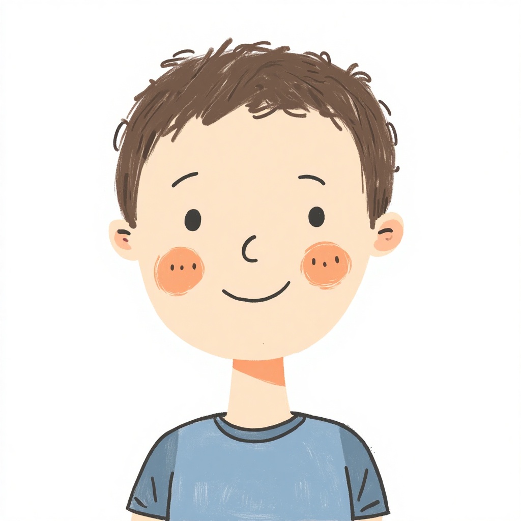 kid_drawing,  a cartoon drawing of Mark Zuckerberg,  white background on Tensor.Art