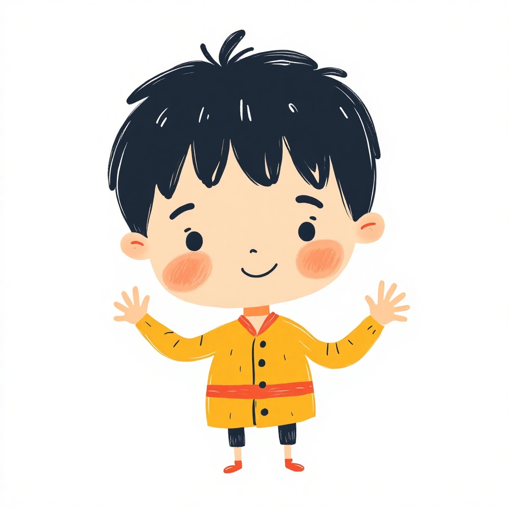 kid_drawing,  a cartoon drawing of Bruce Lee,  white background on Tensor.Art
