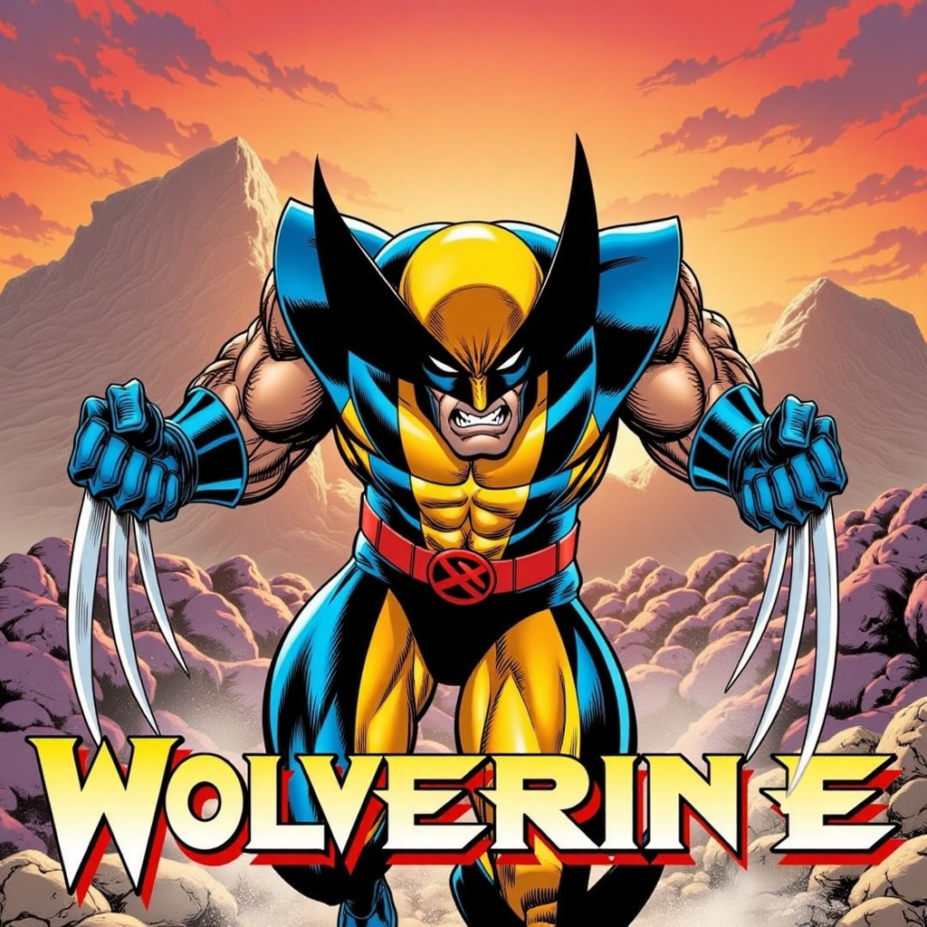 wolverine in action with word in bottom line " Marvel Style",  Marvel Comic on Tensor.Art