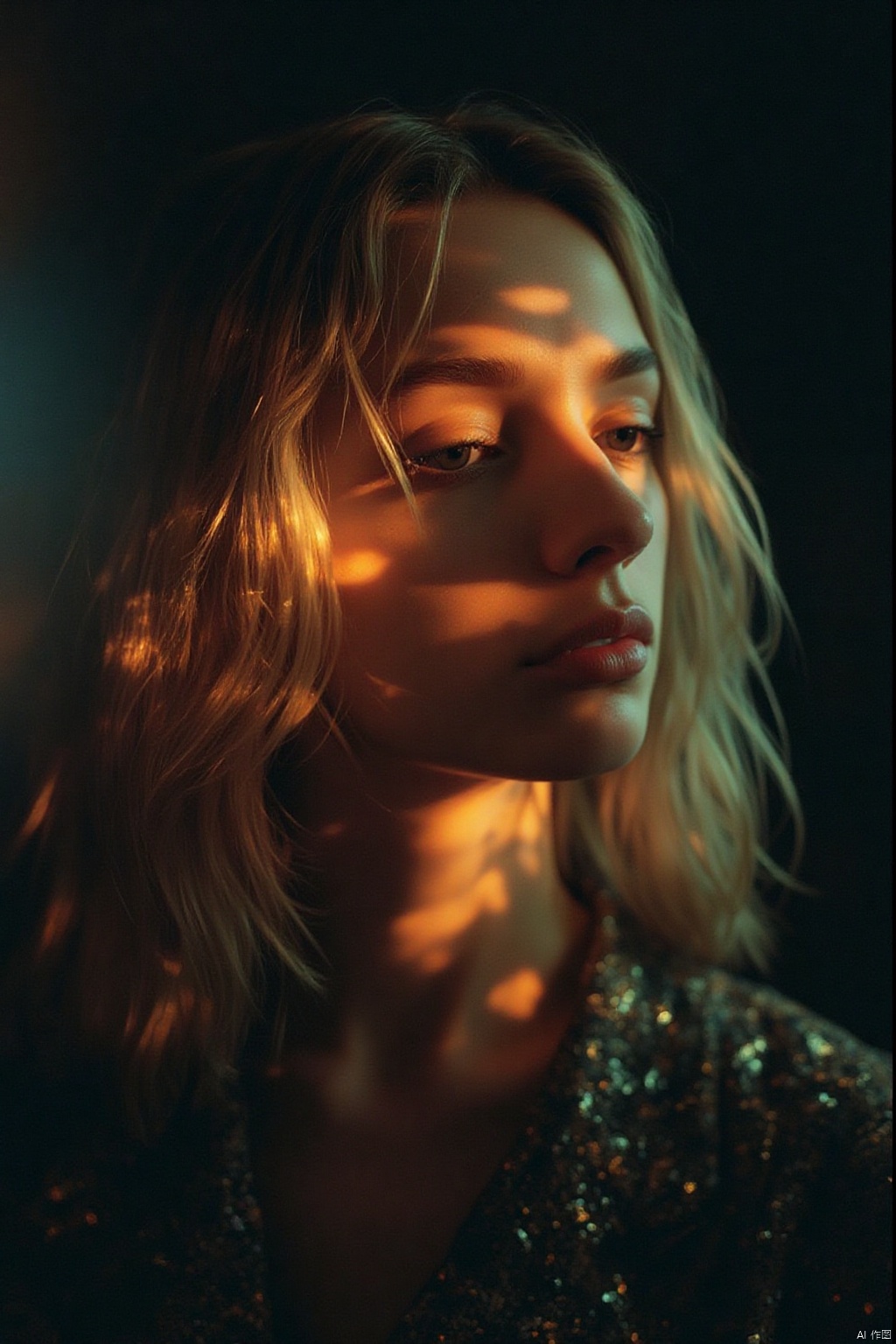 film grain,cinematic, fashion photo of a beautiful girl in the style of neomorphism, the transformation of minerals into polymorphs, glowing crystals, hyper detailed, photorealistic, detailed glow, ambient occlusion, side light, shadow,light master,film grain,
